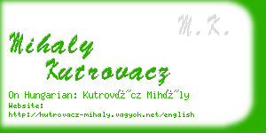 mihaly kutrovacz business card